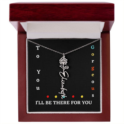 Birth flower necklace, Birth month flower necklace Customized with gift Box