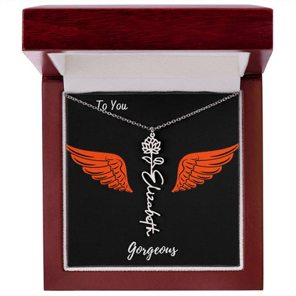 Birth flower necklace Birth name flower Necklace Personalized with a gift box