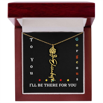 Birth flower necklace, Birth month flower necklace Customized with gift Box