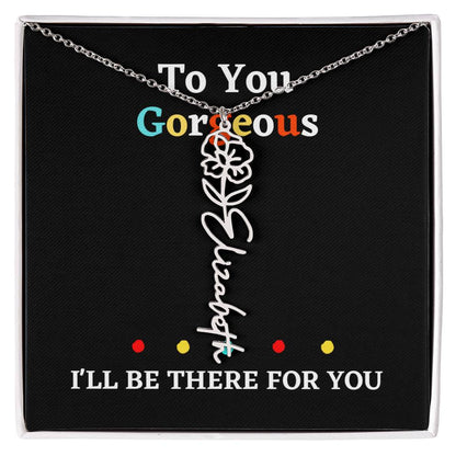 Birth flower necklace, birth month flower necklace Personalized with gift box