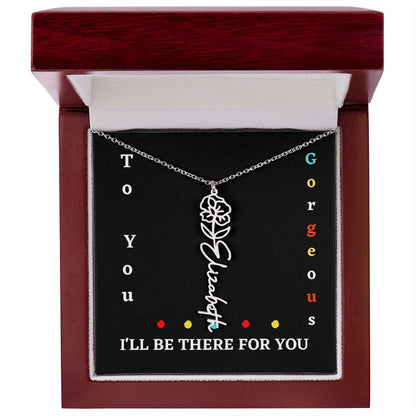 Birth flower necklace, Birth month flower necklace Customized with gift Box