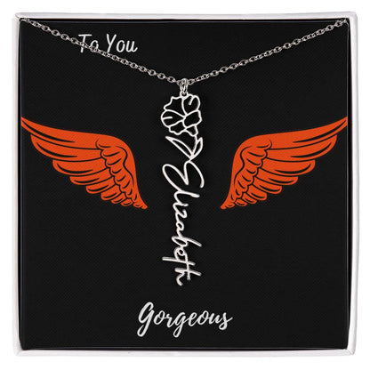 Birth flower necklace Birth name flower Necklace Personalized with a gift box