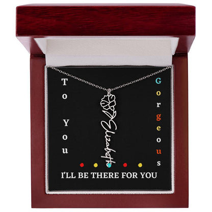 Birth flower necklace, Birth month flower necklace Customized with gift Box