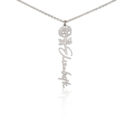 Birth flower necklace, Birth month flower necklace Customized with gift Box