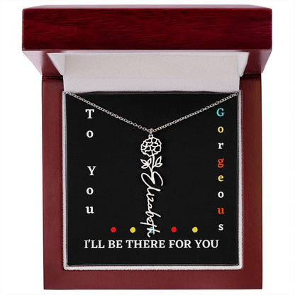 Birth flower necklace, Birth month flower necklace Customized with gift Box
