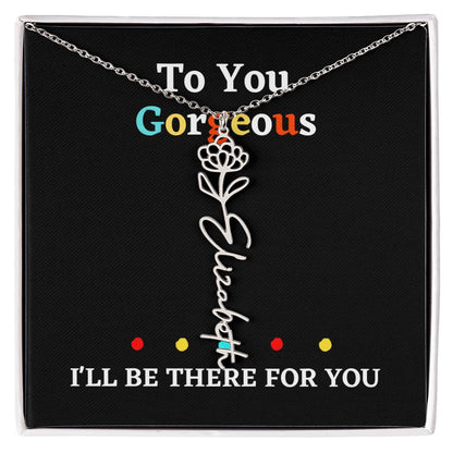 Birth flower necklace, birth month flower necklace Personalized with gift box