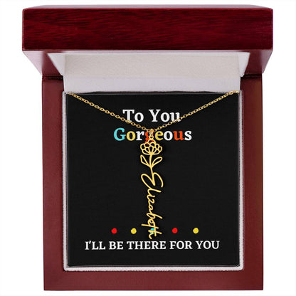 Birth flower necklace, birth month flower necklace Personalized with gift box