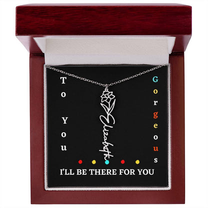 Birth flower necklace, Birth month flower necklace Customized with gift Box