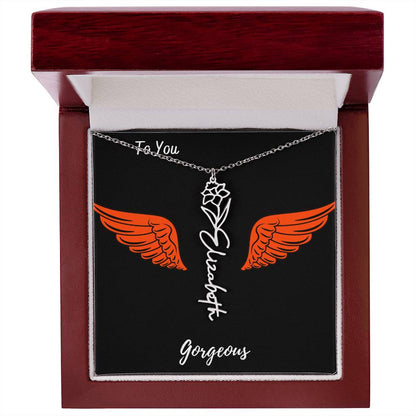 Birth flower necklace Birth name flower Necklace Personalized with a gift box