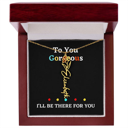 Birth flower necklace, birth month flower necklace Personalized with gift box