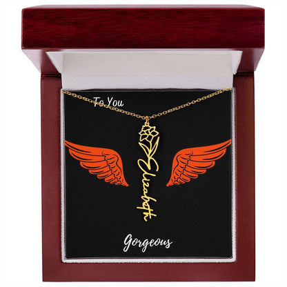Birth flower necklace Birth name flower Necklace Personalized with a gift box
