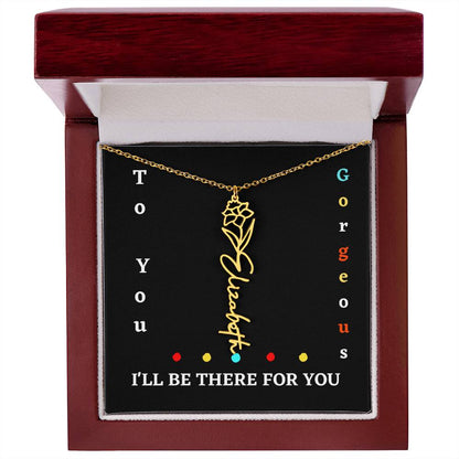 Birth flower necklace, Birth month flower necklace Customized with gift Box