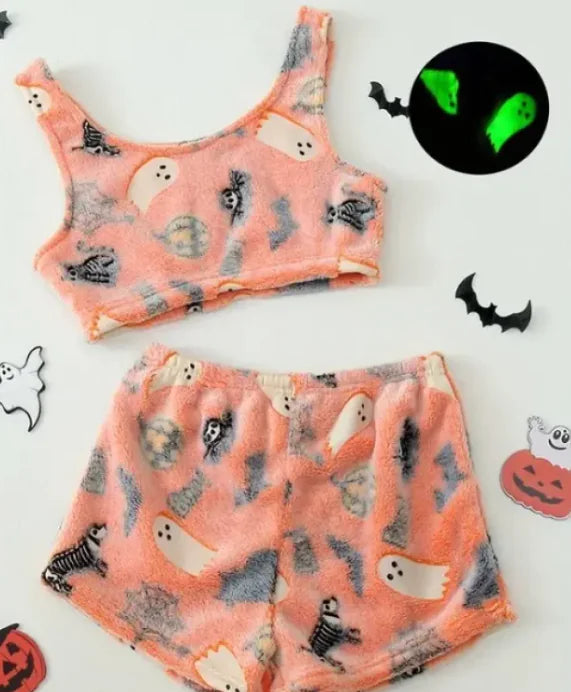 Glow in the dark Halloween pajamas for women