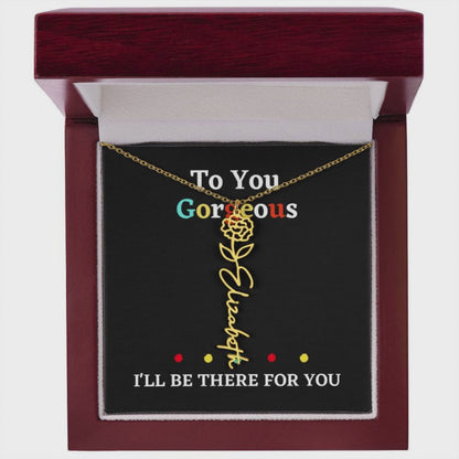 Birth flower necklace, birth month flower necklace Personalized with gift box