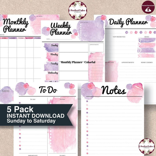 Monthly Planner - Colorful {5pack}