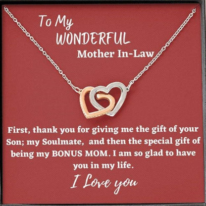 Mother In Law Gift - Two Hearts Interlocking