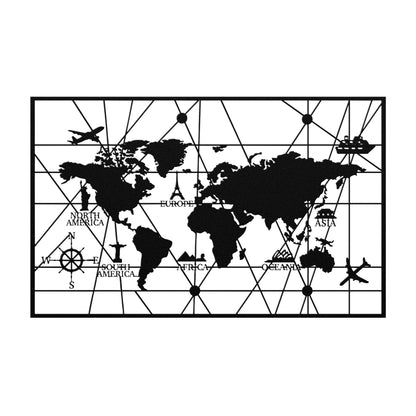 World Map Metal Wall Art