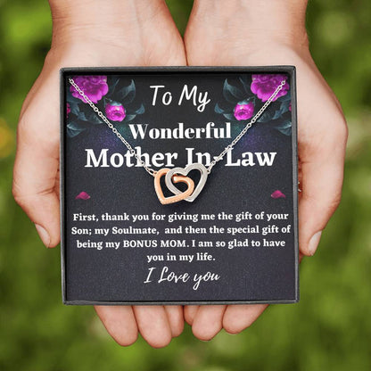 Mother in law Gift - Interlocking Hearts