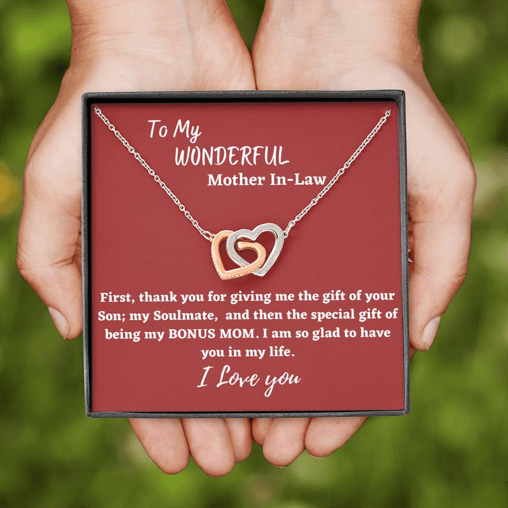 Mother In Law Gift - Two Hearts Interlocking