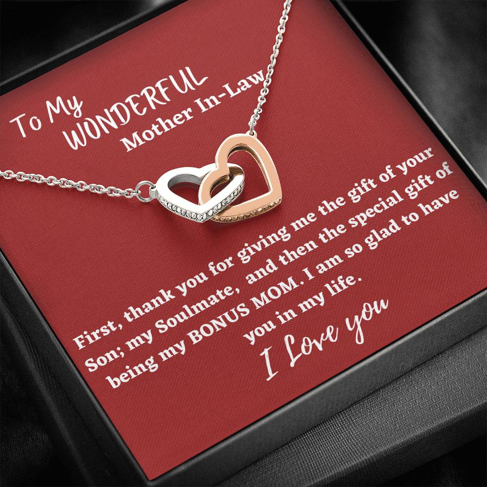 Mother In Law Gift - Two Hearts Interlocking