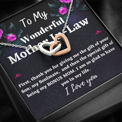 Mother in law Gift - Interlocking Hearts