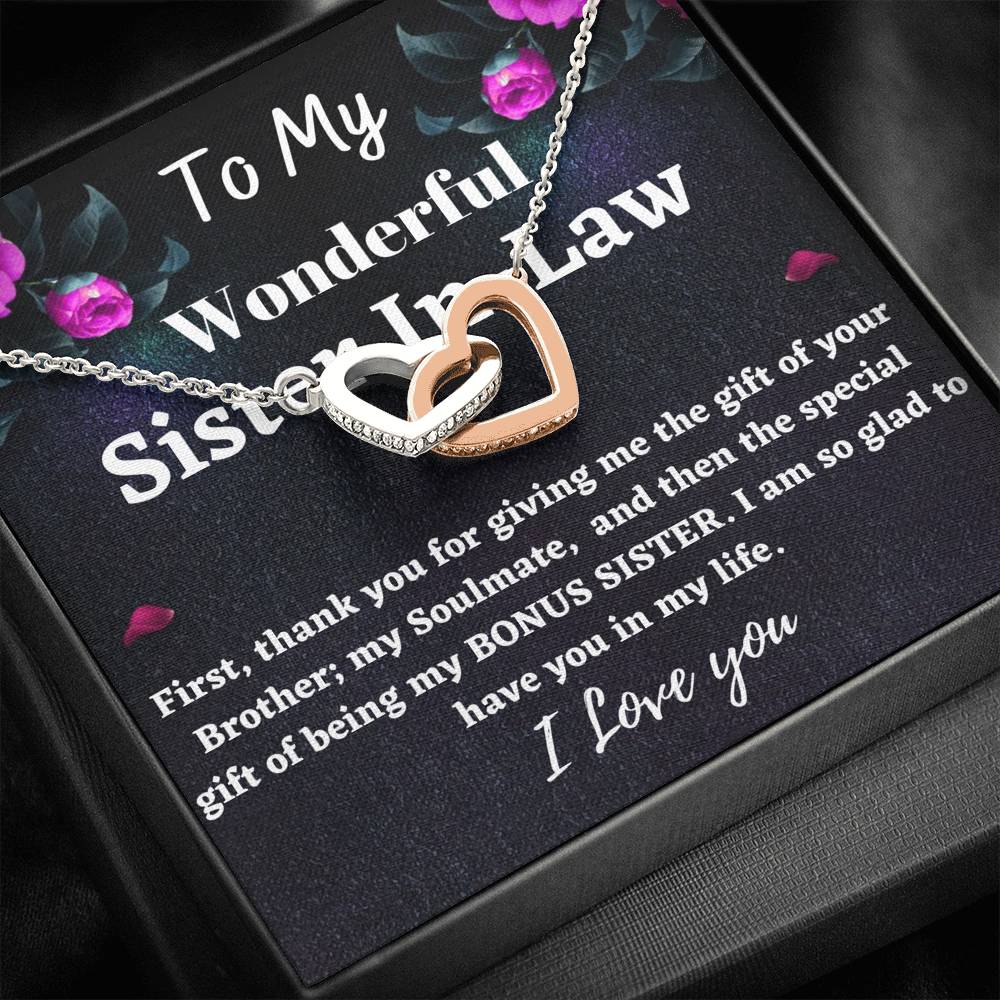 Sister in law Gift - Interlocking Hearts