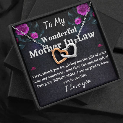 Mother in law Gift - Interlocking Hearts