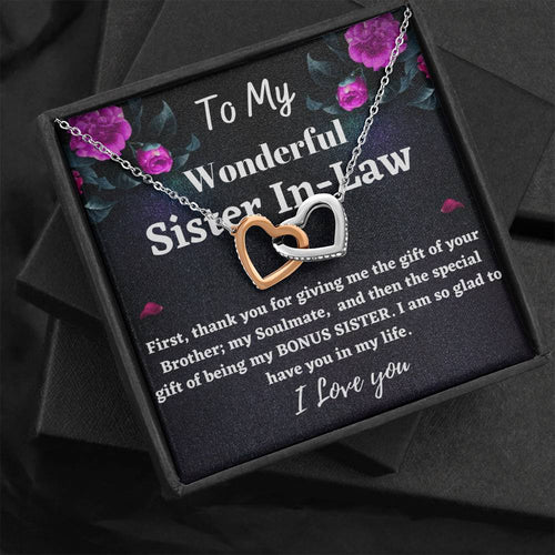 Sister in law Gift - Interlocking Hearts