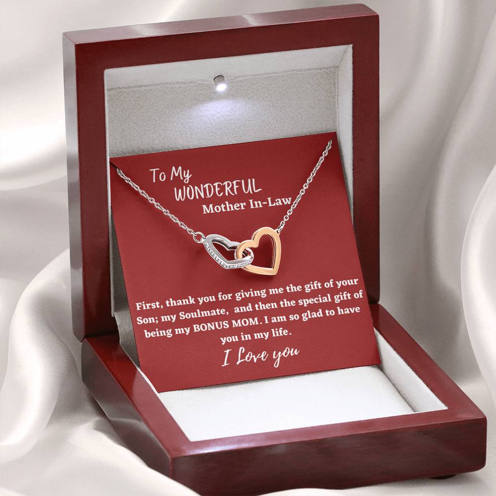 Mother In Law Gift - Two Hearts Interlocking