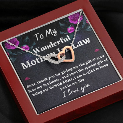Mother in law Gift - Interlocking Hearts