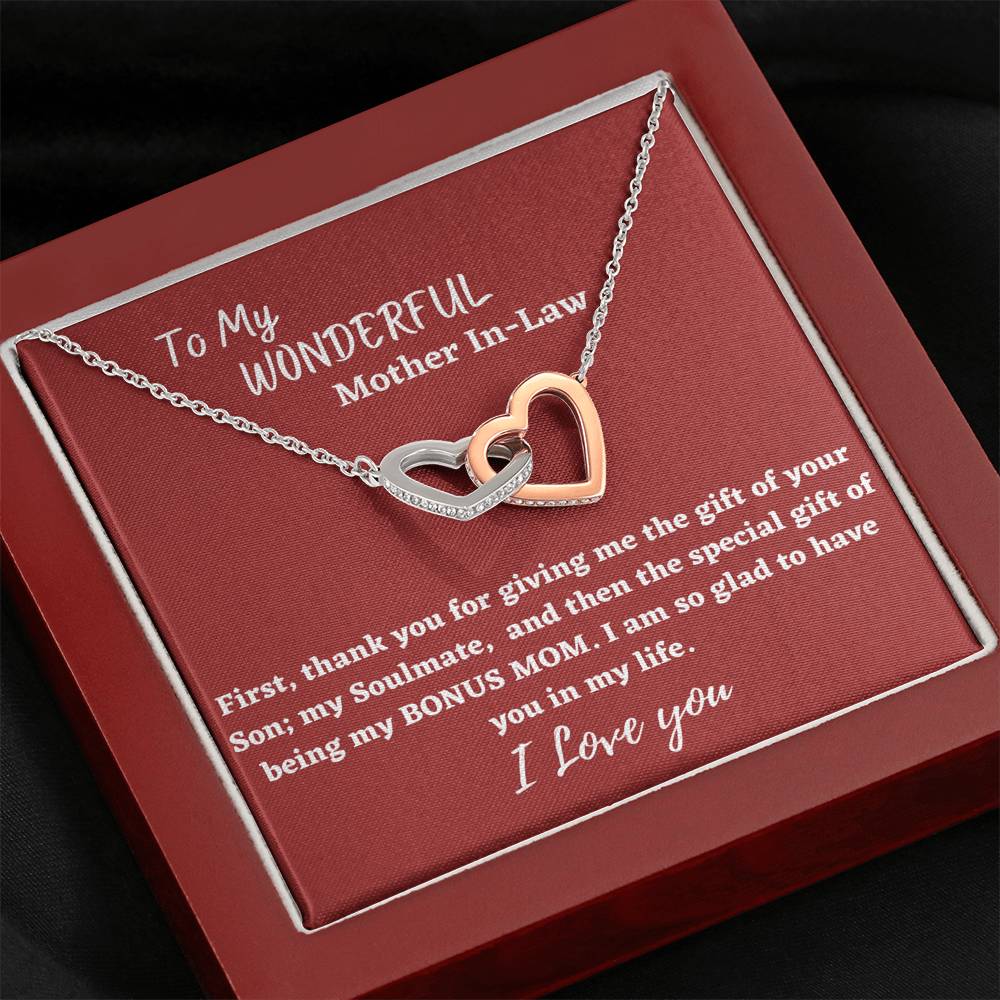 Mother In Law Gift - Two Hearts Interlocking