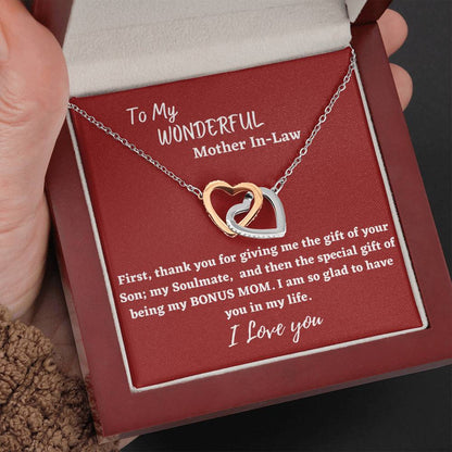 Mother In Law Gift - Two Hearts Interlocking