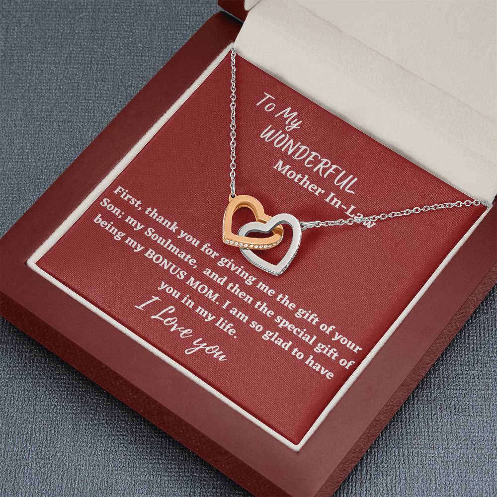 Mother In Law Gift - Two Hearts Interlocking